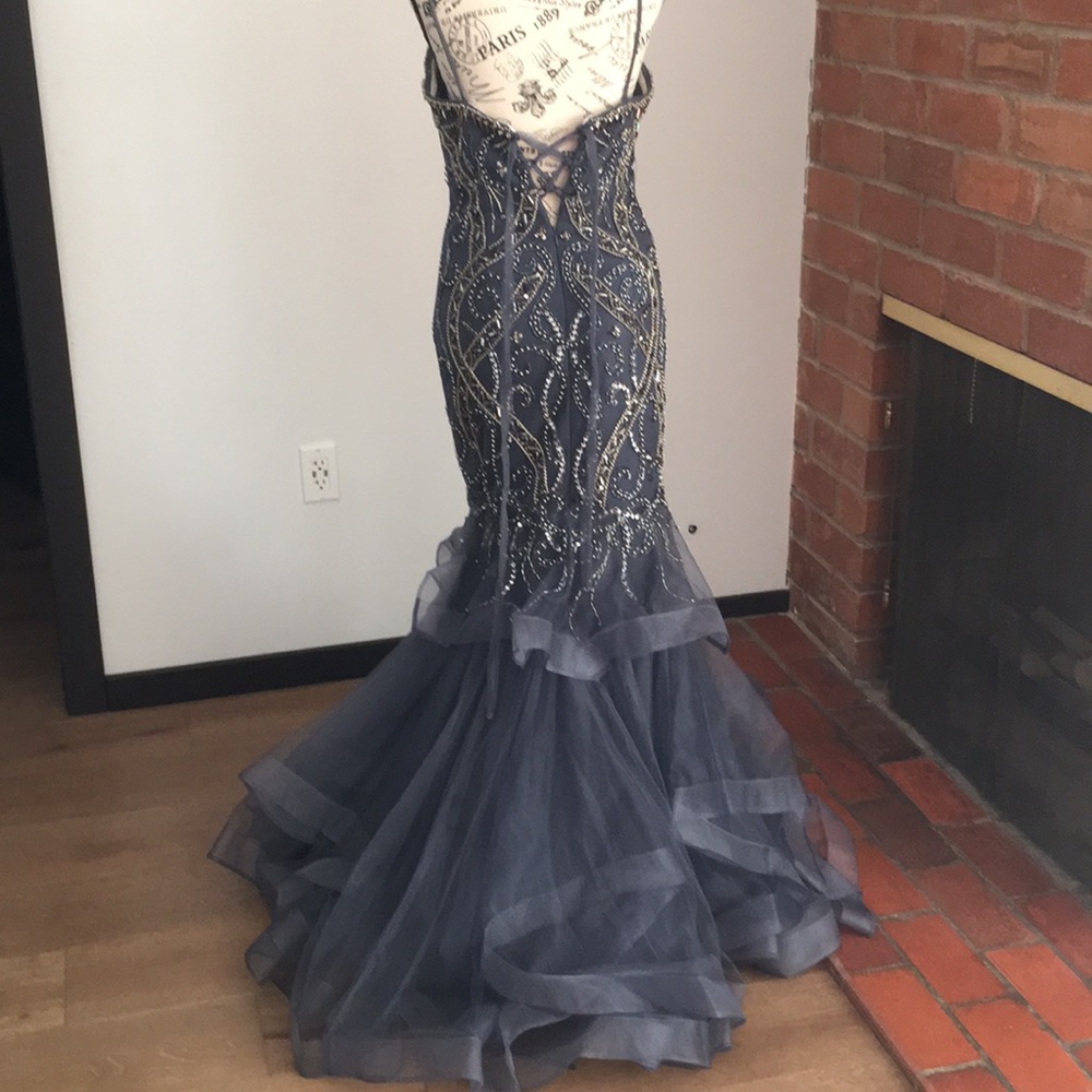Sparkly blue navy long formal dress - Picture 7 of 7